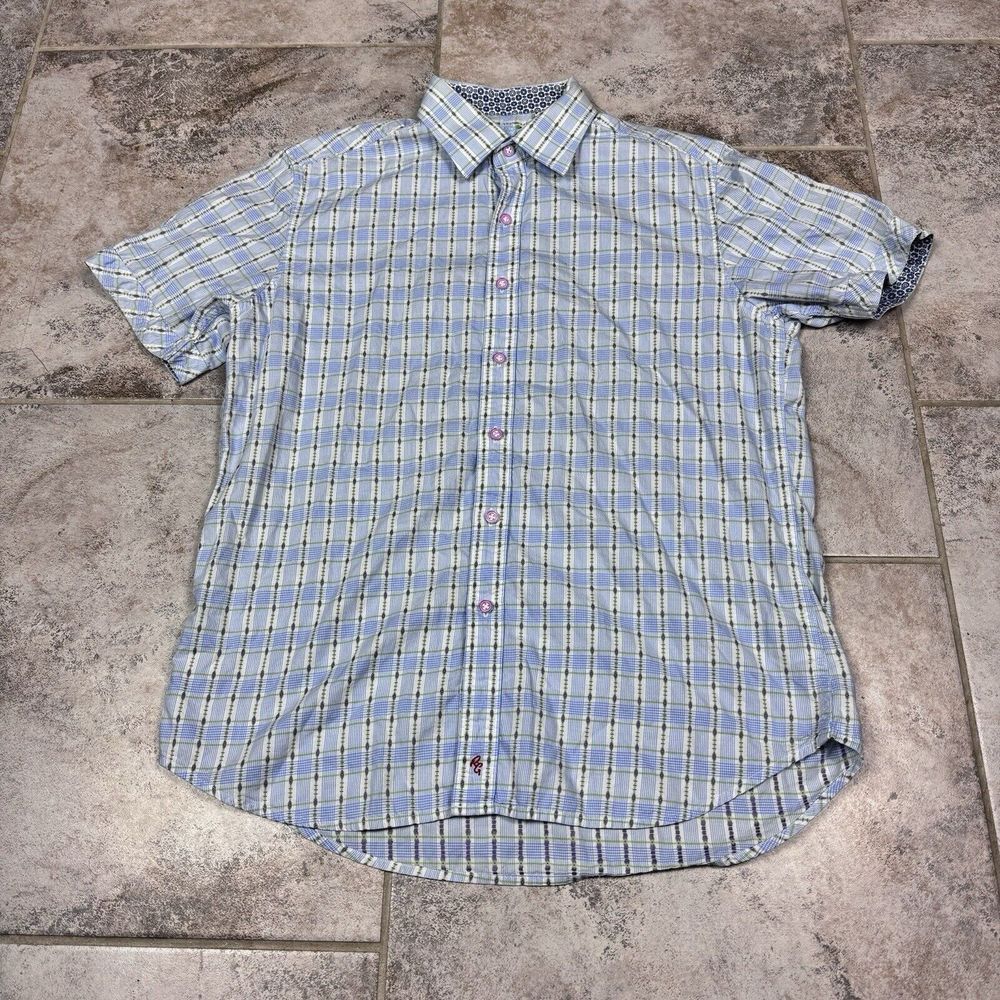 Robert Graham Shirt Mens Medium Classic Fit Button Up Short Sleeve Abstract